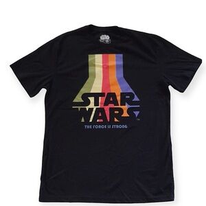 STAR WARS "THE FORCE IS STRONG" BLACK CASUAL GRAPHIC CASUAL T SHIRT -L-UNISEX